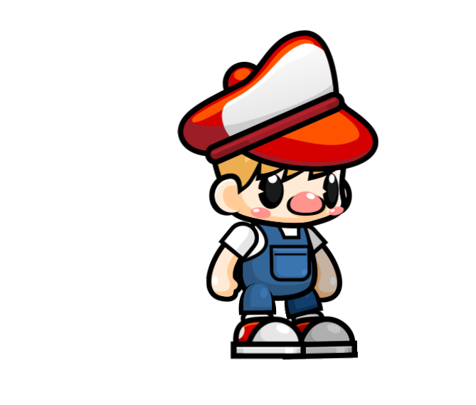 The 4399AGI player character wearing a red cap and blue overalls