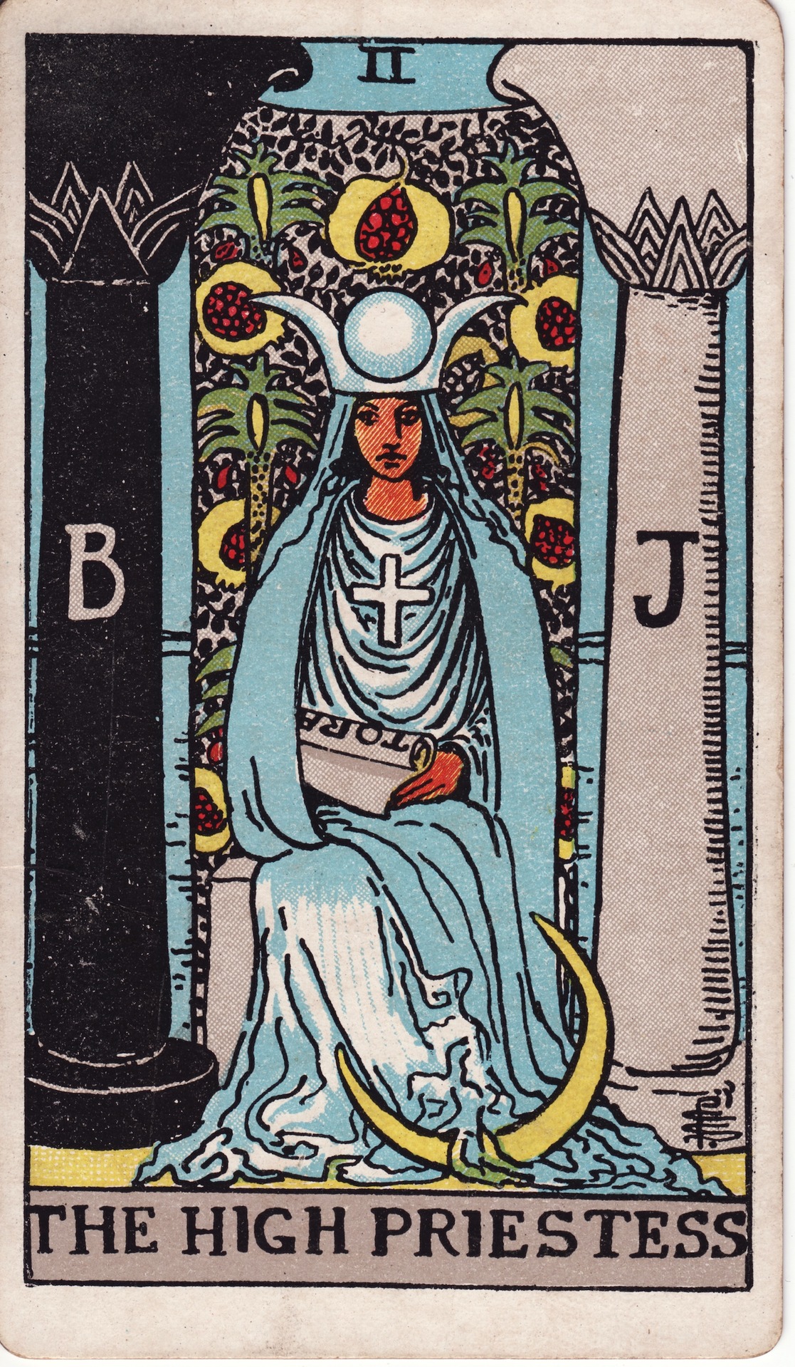 High Priestess tarot artwork used in a game ending