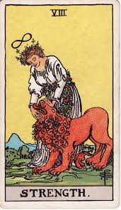 Strength tarot artwork used in a game ending