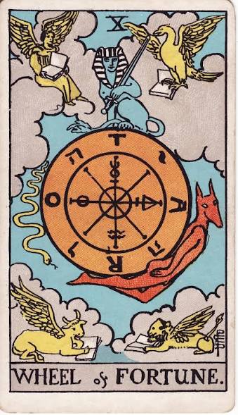 Wheel of Fortune tarot artwork used in a game ending