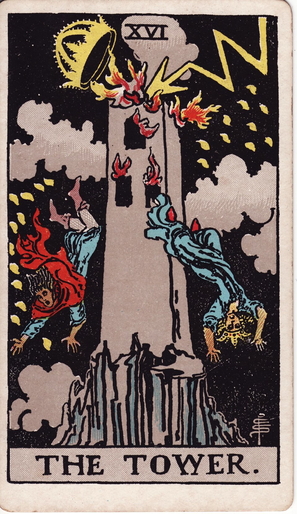 Tower tarot artwork used in a game ending